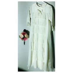Baby Dior Robe De Baptême Cérémonie Blanc Cassé -ModeChic Magasin 121880 10