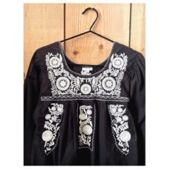 Autre Marque Robe Brodée Edy Noir -ModeChic Magasin 184025 2