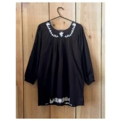 Autre Marque Robe Brodée Edy Noir -ModeChic Magasin 184025 3