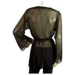 Autre Marque Coton Club Noir Dentelle Lingerie Intime Kimono Robe Cardigan Top Sz L -ModeChic Magasin 195474 2