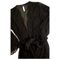 Autre Marque Coton Club Noir Dentelle Lingerie Intime Kimono Robe Cardigan Top Sz L -ModeChic Magasin 195474 4