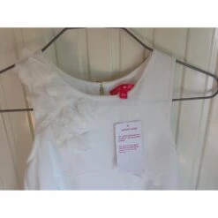 Autre Marque Robe Blanche à Volants Mousseline -ModeChic Magasin 22273 3