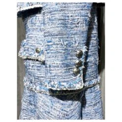 Chanel 12Veste + Robe En Tweed K $ Bleu -ModeChic Magasin 258237 7