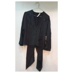 Valentino Garavani Robe Chemise Blouson Valentino Noir -ModeChic Magasin 260255 9