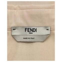 Robe Fendi En Coton Crème Avec Poches Plissées Blanc Écru -ModeChic Magasin 399310 4