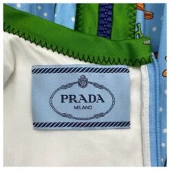Robe Prada à Imprimé Cactus & Sombrero Sur Coton Bleu -ModeChic Magasin 401692 6