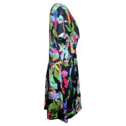 Robe De Cocktail Versus Versace à Imprimé Fluro Abstrait Avec épingle à Nourrice Multicolore -ModeChic Magasin 401695 3