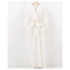 Autre Marque Ariel - Robe Longue Blanche Brodée D'œillets -ModeChic Magasin 408611 5