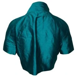 Boléro Et Robe Max Mara En Soie Bleue -ModeChic Magasin 411964 4