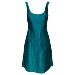 Boléro Et Robe Max Mara En Soie Bleue -ModeChic Magasin 411964 6