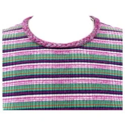 Robe Chanel En Maille Rayée Rose & Verte Multicolore -ModeChic Magasin 474347 4