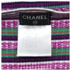 Robe Chanel En Maille Rayée Rose & Verte Multicolore -ModeChic Magasin 474347 8