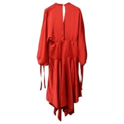 Self Portrait Self-Portrait Robe Asymétrique Péplum Trou De Serrure En Satin Rouge -ModeChic Magasin 479677 4