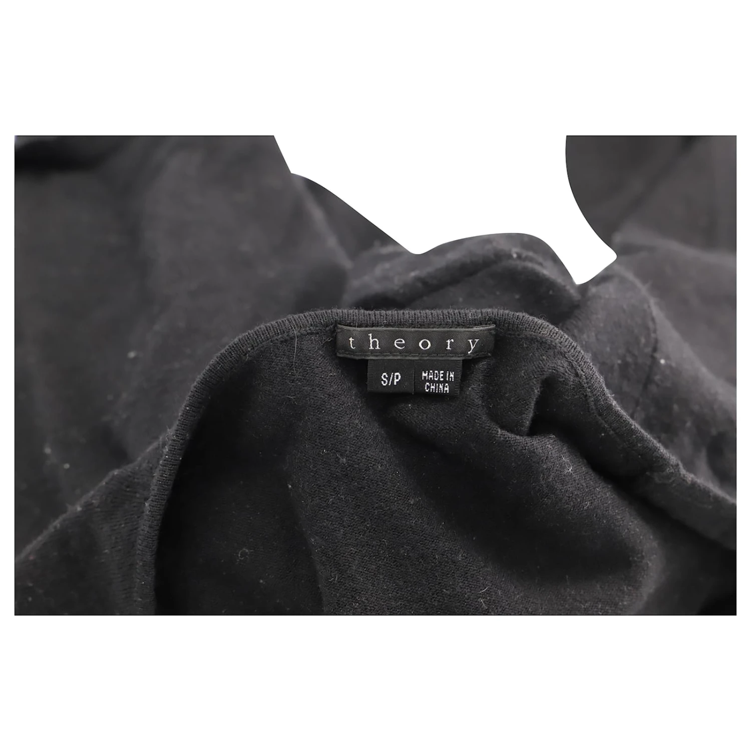 Theory Robe Drapée En Jersey à Manches Longues En Laine Noire 3 Theory Robe Drapée En Jersey à Manches Longues En Laine Noire – Image 3