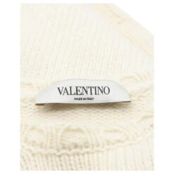 Robe En Maille Valentino En Cachemire Crème Blanc Écru -ModeChic Magasin 490489 3