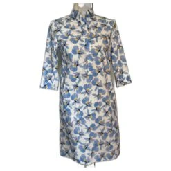 Ensemble Robe Manteau COS Blanc Bleu Jaune -ModeChic Magasin 492141 10