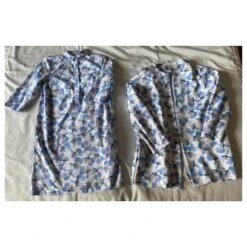 Ensemble Robe Manteau COS Blanc Bleu Jaune -ModeChic Magasin 492141 2