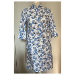 Ensemble Robe Manteau COS Blanc Bleu Jaune -ModeChic Magasin 492141 8