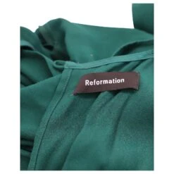 Reformation Robe Courte à Col Ras Du Cou En Viscose Verte -ModeChic Magasin 494853 3