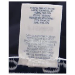 Oscar De La Renta Robe Bordée De Dentelle En Soie Bleue Bleu Marine -ModeChic Magasin 494944 5