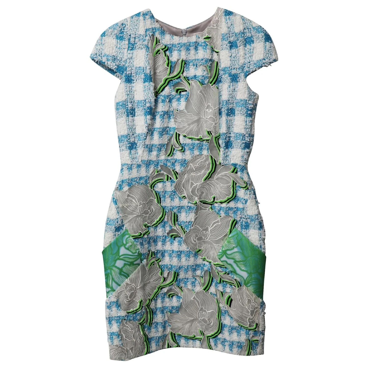 Robe Peter Pilotto Volt Tweed En Nylon Bleu Multicolore 5 Robe Peter Pilotto Volt Tweed En Nylon Bleu Multicolore – Image 5