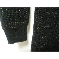 Autre Marque Robe Pull En Laine Avec Ganse Cuir Noir -ModeChic Magasin 50566 4