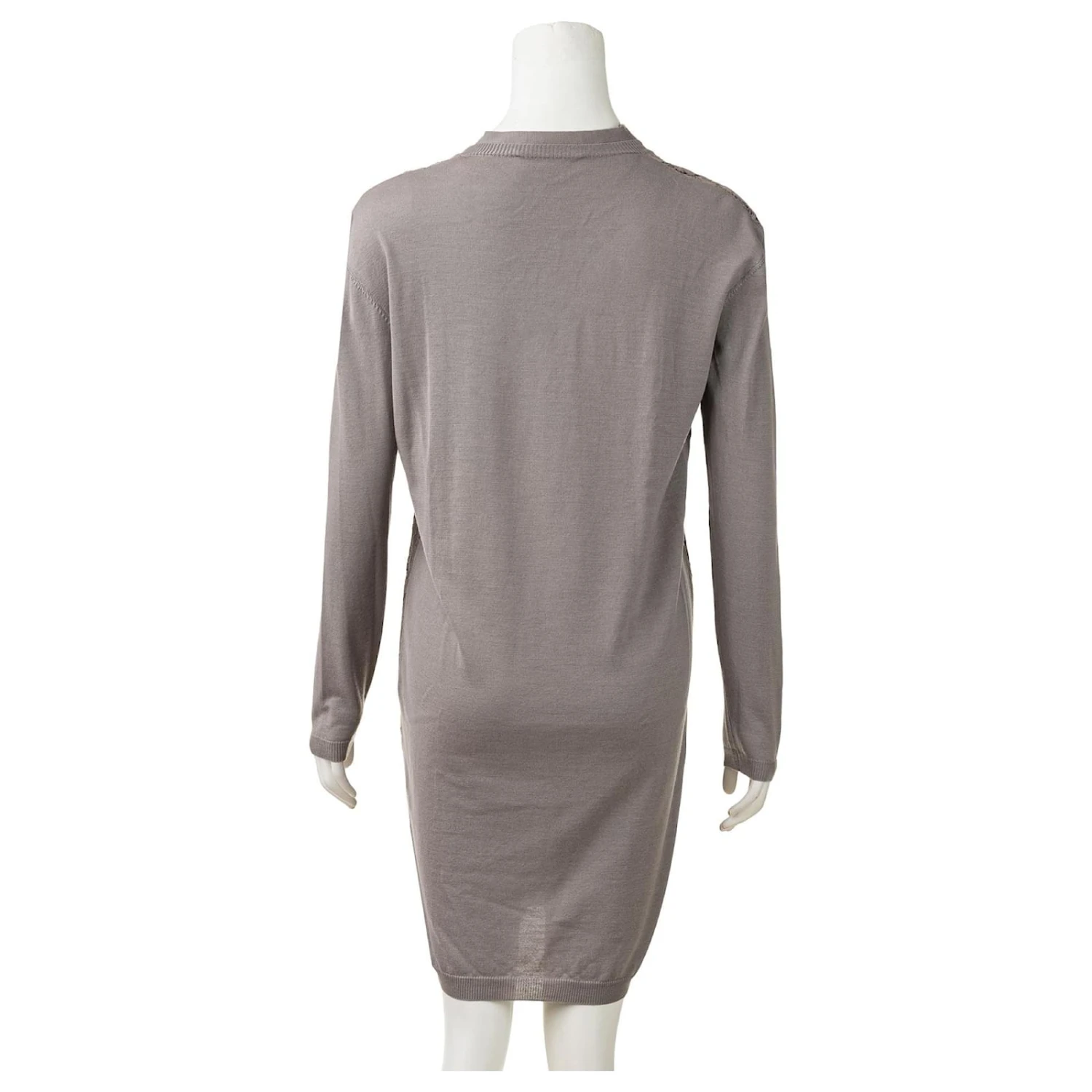 Valentino Robe Pull En Dentelle Grise à Nœud Lavallière 3 Valentino Robe Pull En Dentelle Grise à Nœud Lavallière – Image 3