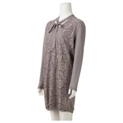 Valentino Robe Pull En Dentelle Grise à Nœud Lavallière 8 Valentino Robe Pull En Dentelle Grise à Nœud Lavallière -ModeChic Magasin 527454 4