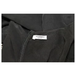 Vilshenko Robe Florale à Manches Longues En Soie Noire -ModeChic Magasin 529213 2