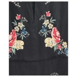 Vilshenko Robe Florale à Manches Longues En Soie Noire -ModeChic Magasin 529213 5