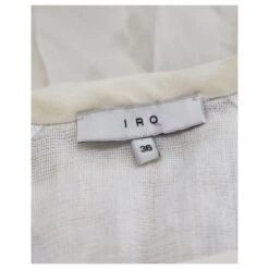 Robe Découpée Au Laser à Motifs Iro En Soie Blanche -ModeChic Magasin 530164 4