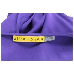 Alice + Olivia Robe Ourlet Asymétrique Avec Ceinture En Soie Violette -ModeChic Magasin 530257 5