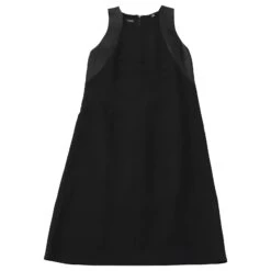 Emporio Armani Robe Droite Sans Manches En Crêpe En Viscose Noire -ModeChic Magasin 530710 3
