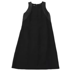 Emporio Armani Robe Droite Sans Manches En Crêpe En Viscose Noire -ModeChic Magasin 530710 4