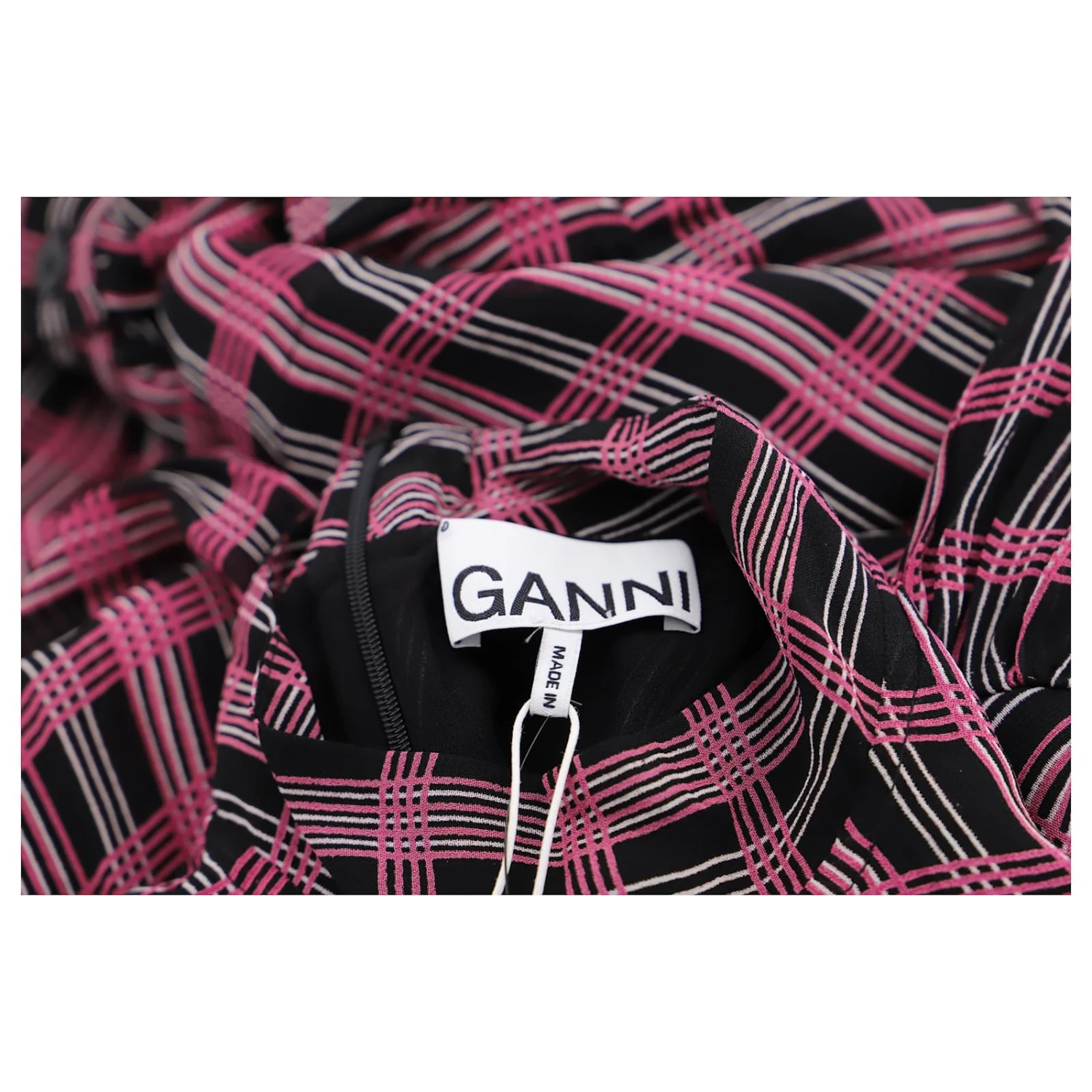 Robe Mi-longue à Manches Longues Et Imprimé Ganni En Viscose Multicolore 3 Robe Mi-longue à Manches Longues Et Imprimé Ganni En Viscose Multicolore – Image 3