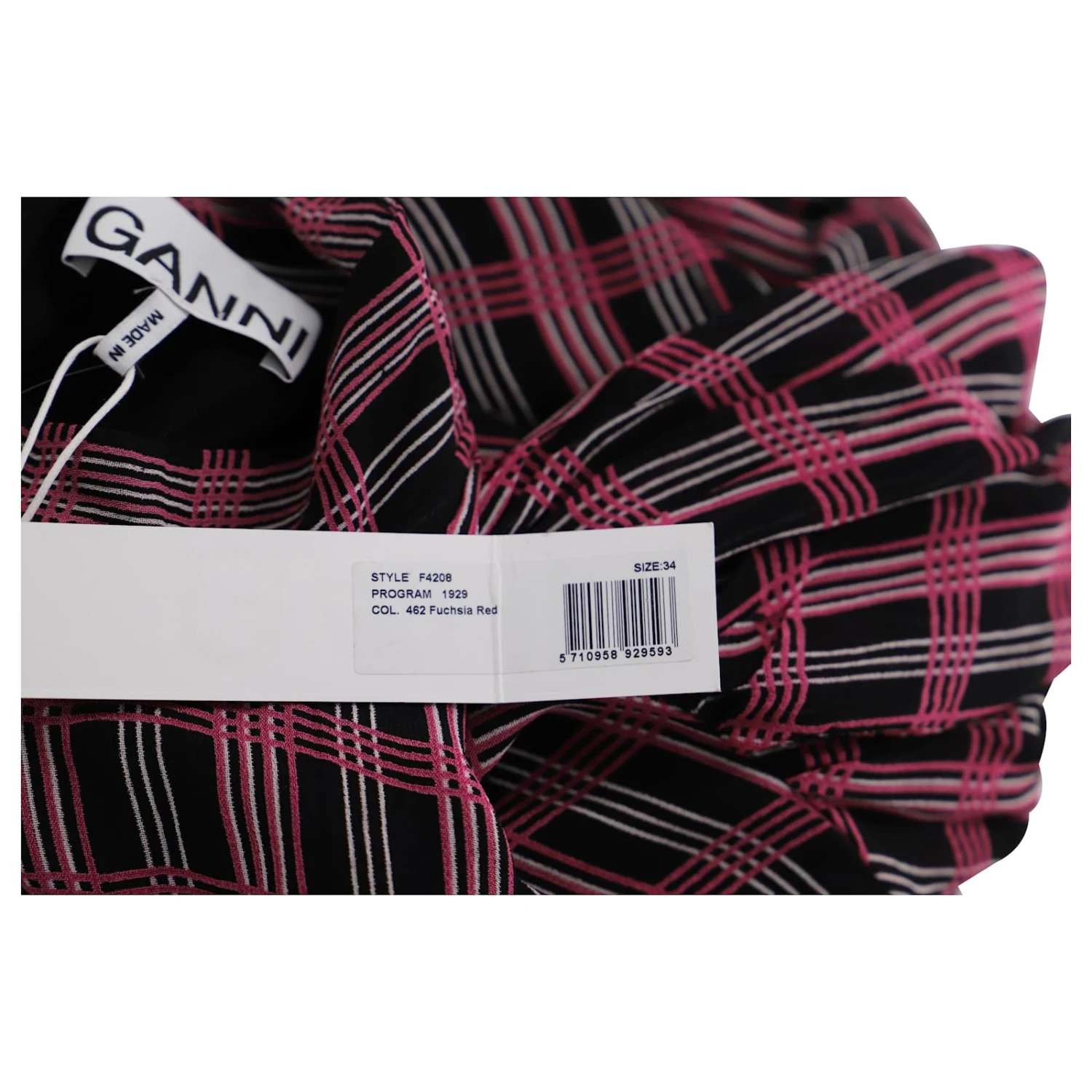 Robe Mi-longue à Manches Longues Et Imprimé Ganni En Viscose Multicolore 5 Robe Mi-longue à Manches Longues Et Imprimé Ganni En Viscose Multicolore – Image 5