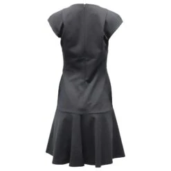 Akris Punto Robe Godet Brodée à Manches Courtes Et à Pois Ton Sur Ton En Mélange De Polyester Noir -ModeChic Magasin 553377 3