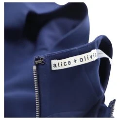 Alice + Olivia Robe Fourreau Sans Manches En Polyester Bleu Marine -ModeChic Magasin 553378 4