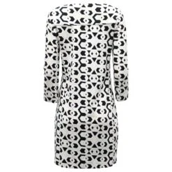 Diane Von Furstenberg Robe à Imprimé Géométrique En Viscose Noire -ModeChic Magasin 553767 3