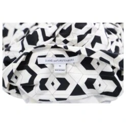 Diane Von Furstenberg Robe à Imprimé Géométrique En Viscose Noire -ModeChic Magasin 553767 4