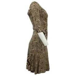 Diane Von Furstenberg Robe De Cocktail Imprimée En Soie Marron -ModeChic Magasin 567786 3