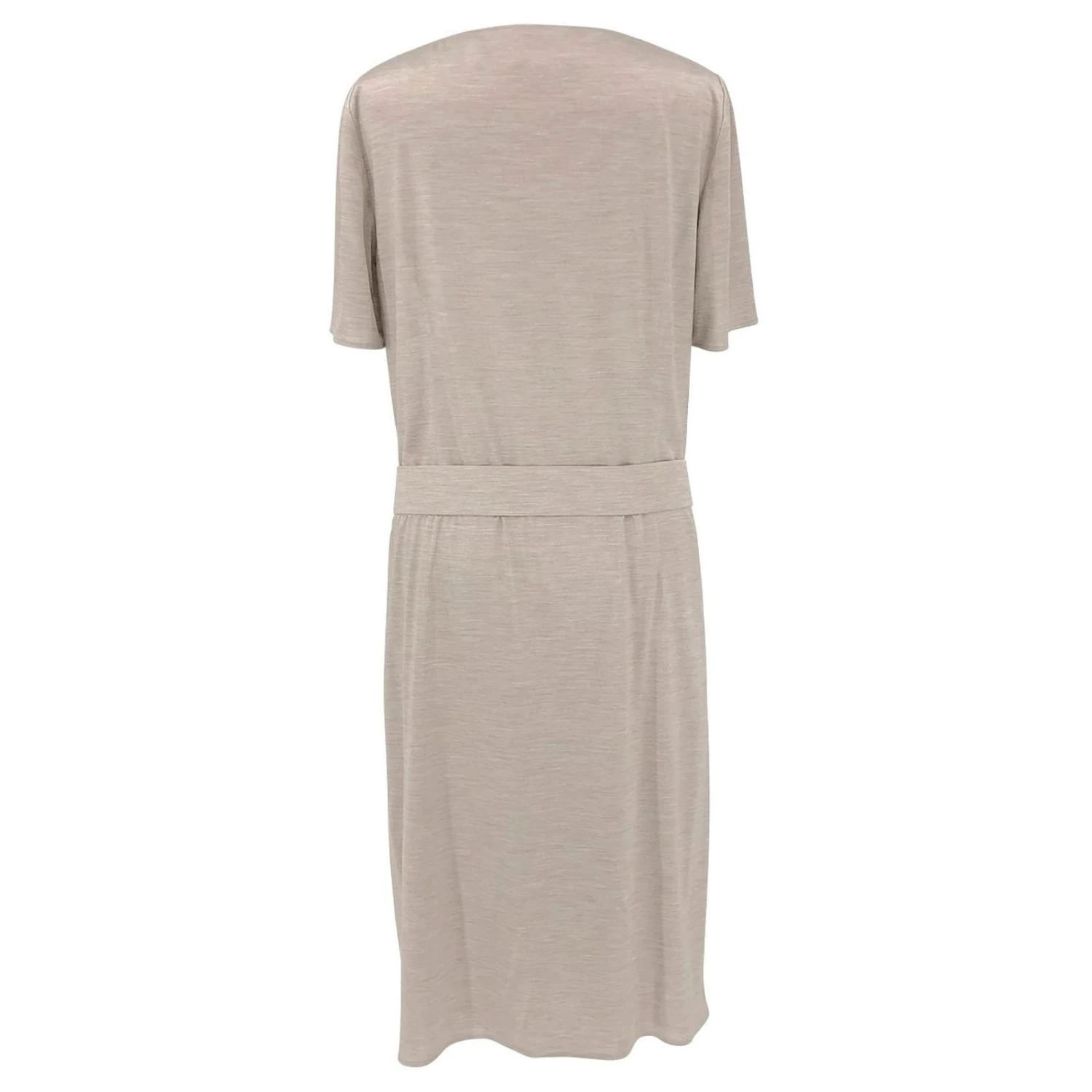 Robe De Jour Akris En Soie Tissée Beige Avec Slip Et Ceinture Blanc Écru 2 Robe De Jour Akris En Soie Tissée Beige Avec Slip Et Ceinture Blanc Écru – Image 2