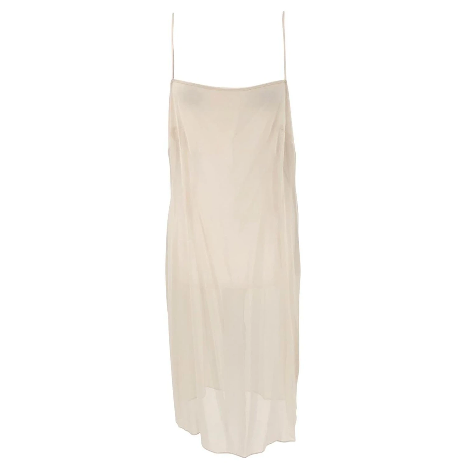 Robe De Jour Akris En Soie Tissée Beige Avec Slip Et Ceinture Blanc Écru 4 Robe De Jour Akris En Soie Tissée Beige Avec Slip Et Ceinture Blanc Écru – Image 4