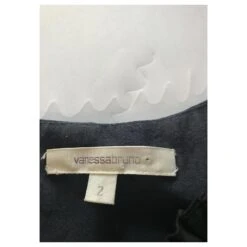 Robe En Soie Mélangée Vanessa Bruno Noir Bleu Marine -ModeChic Magasin 572347 7