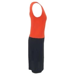 Robe Droite Prada En Soie Orange Et Noire -ModeChic Magasin 577360 3