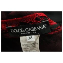 Dolce & Gabbana Dolce And Gabbana Robe Mi-longue En Dentelle En Rayonne Rouge -ModeChic Magasin 577951 4