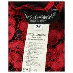 Dolce & Gabbana Dolce And Gabbana Robe Mi-longue En Dentelle En Rayonne Rouge -ModeChic Magasin 577951 5