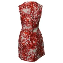 Giambattista Valli Mini Robe Sans Manches à Fleurs En Coton Rouge -ModeChic Magasin 578404 3
