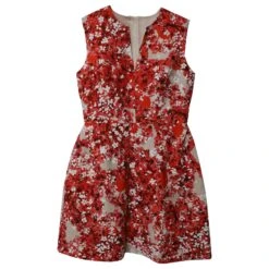 Giambattista Valli Mini Robe Sans Manches à Fleurs En Coton Rouge -ModeChic Magasin 578404 4