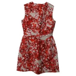 Giambattista Valli Mini Robe Sans Manches à Fleurs En Coton Rouge -ModeChic Magasin 578404 5